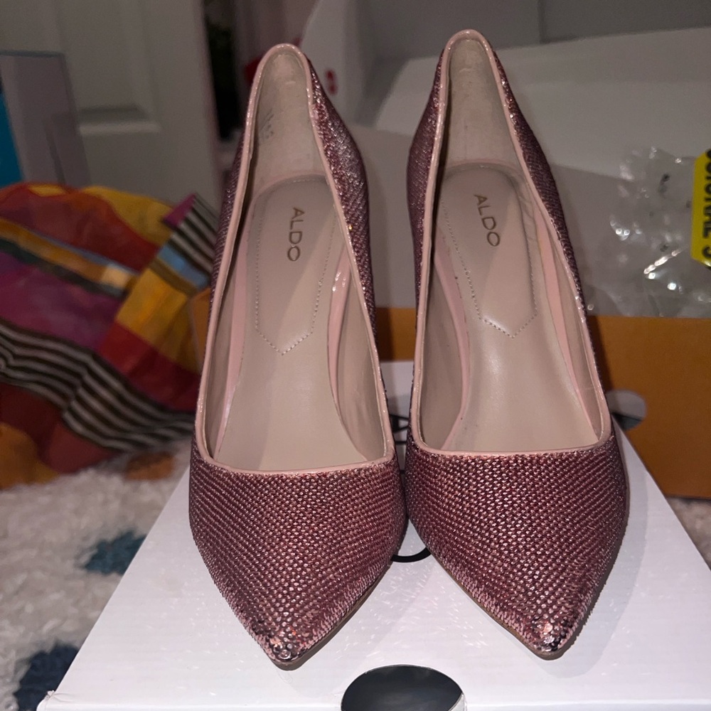 Aldo Rose Gold/Pink Elegant Pointed-Toe Pumps